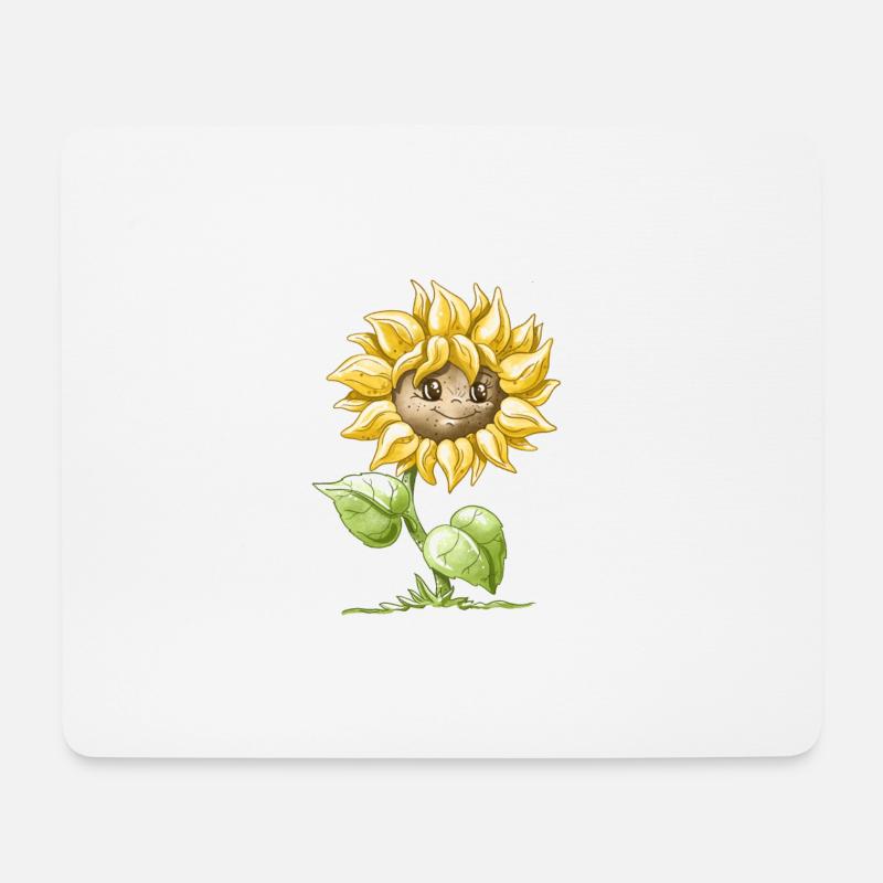 Sonnenblume - Mousepad (Querformat) - Weiß