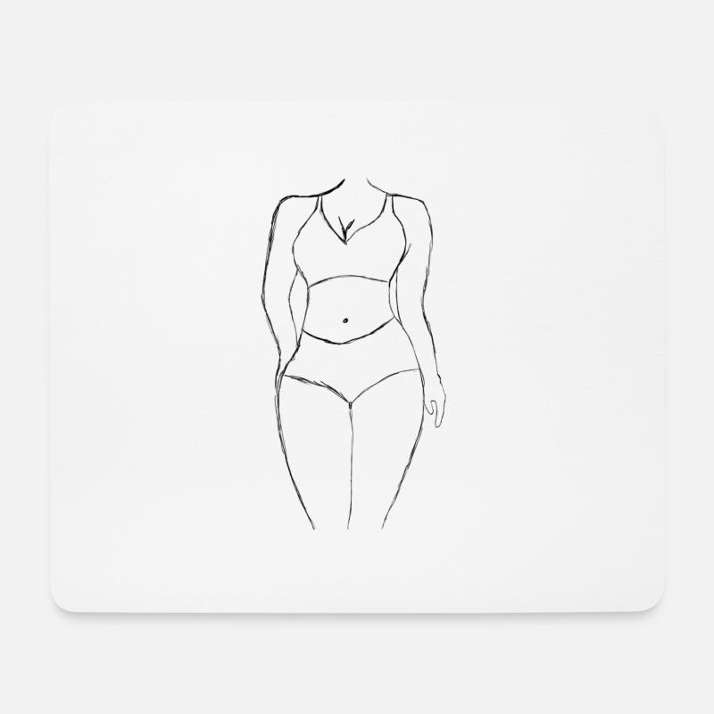 Körper einer Frau - Mousepad (Querformat) - Weiß