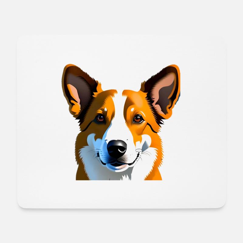 Realistische Zeichnung eines hellbraunen Hundes - Mousepad (Querformat) - Weiß