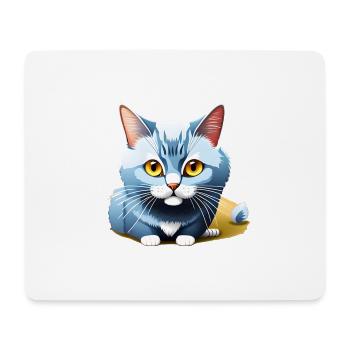 Blue Kitten - Mouse Pad (horizontal) - white - Front