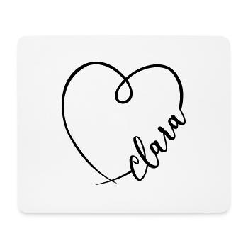 Clara Name Kalligrafie Herz - Mousepad (Querformat) - Weiß - Vorne