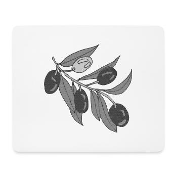 Olive Branches Grayscale - Mouse Pad (horizontal) - white - Front