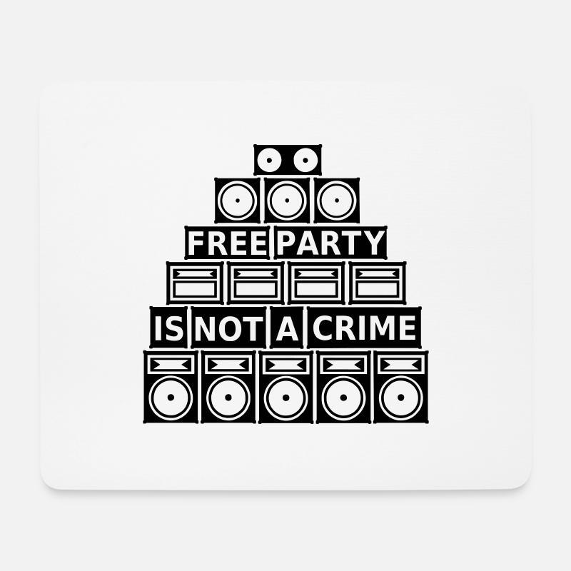 FREE PARTY IS NOT A CRIME - SOUND SYSTEM - Mousepad (Querformat) - Weiß