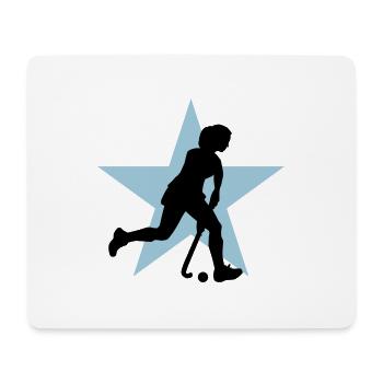 hockey_woman_c_2c - Mousepad (Querformat) - Weiß - Vorne
