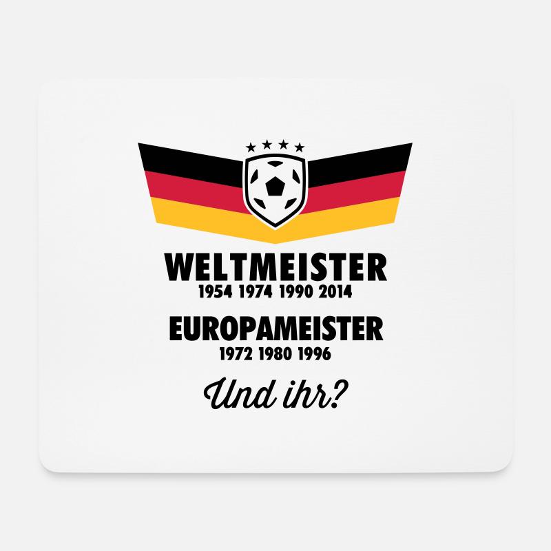 4 MAL WELTMEISTER, 3 MAL EUROPAMEISTER UND IHR? - Mousepad (Querformat) - Weiß