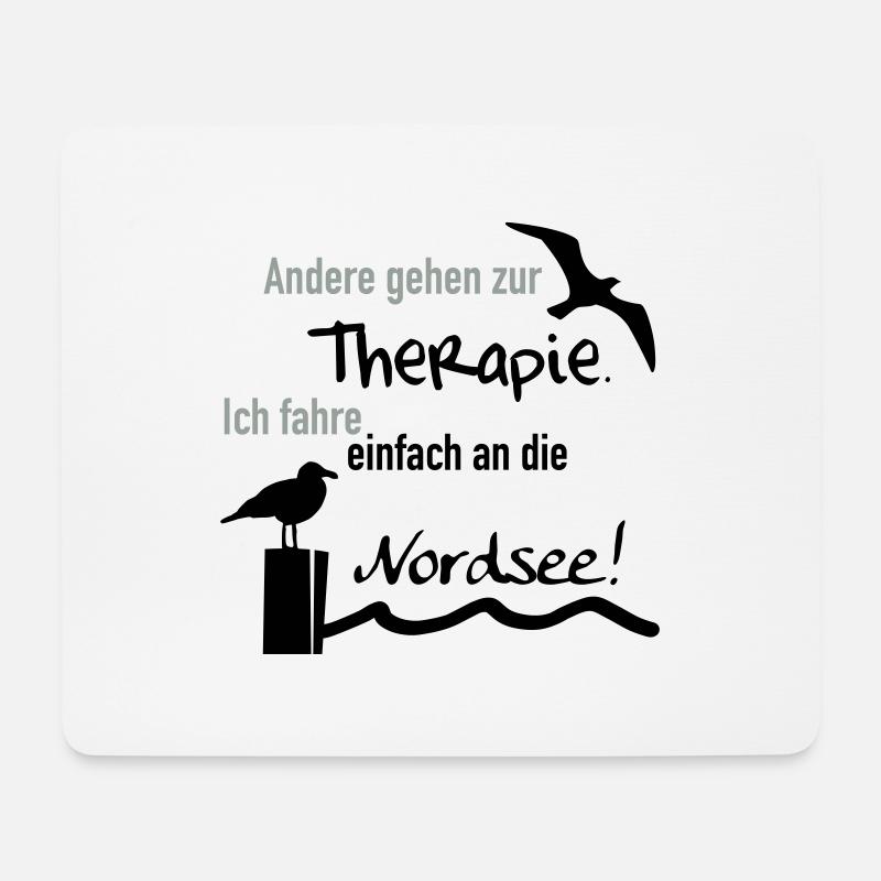 Therapie Nordsee - Mousepad (Querformat) - Weiß