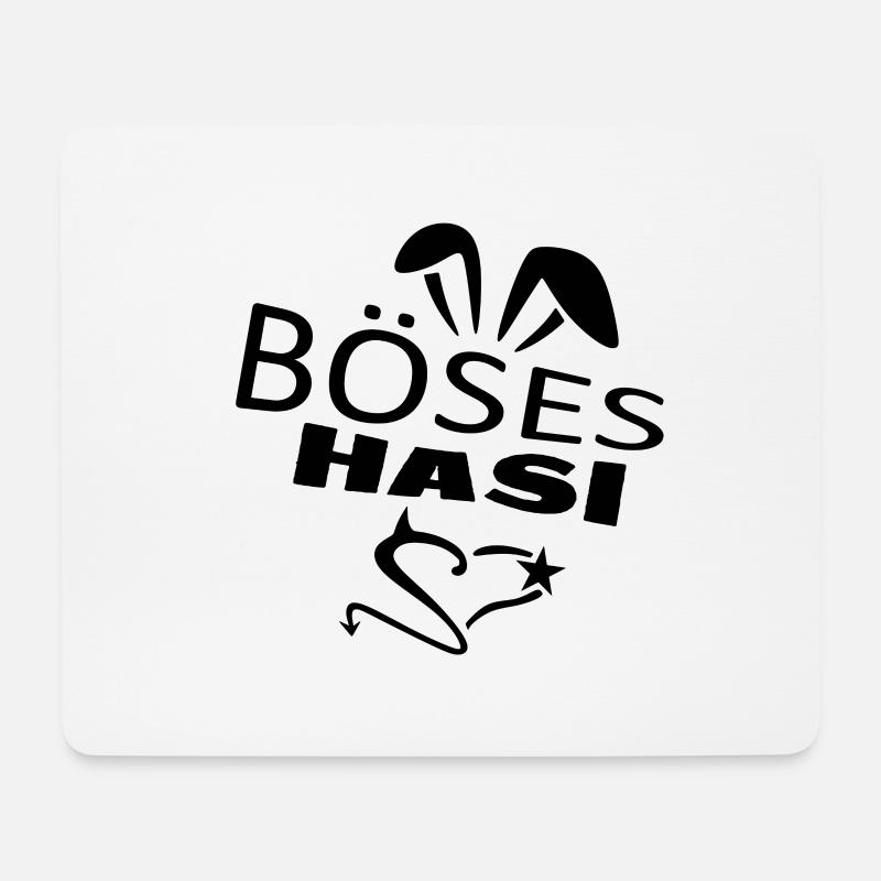 Böses Hasi - Mousepad (Querformat) - Weiß