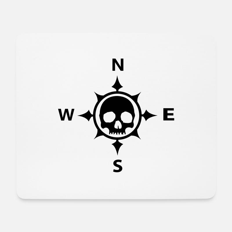 Skull Kompass Schädel - Mousepad (Querformat) - Weiß