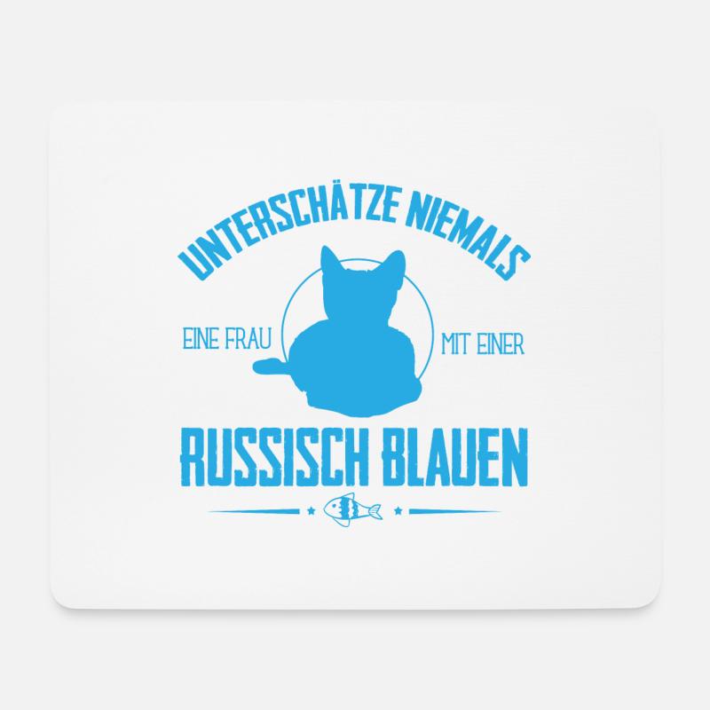 Russisch Blau - Mousepad (Querformat) - Weiß