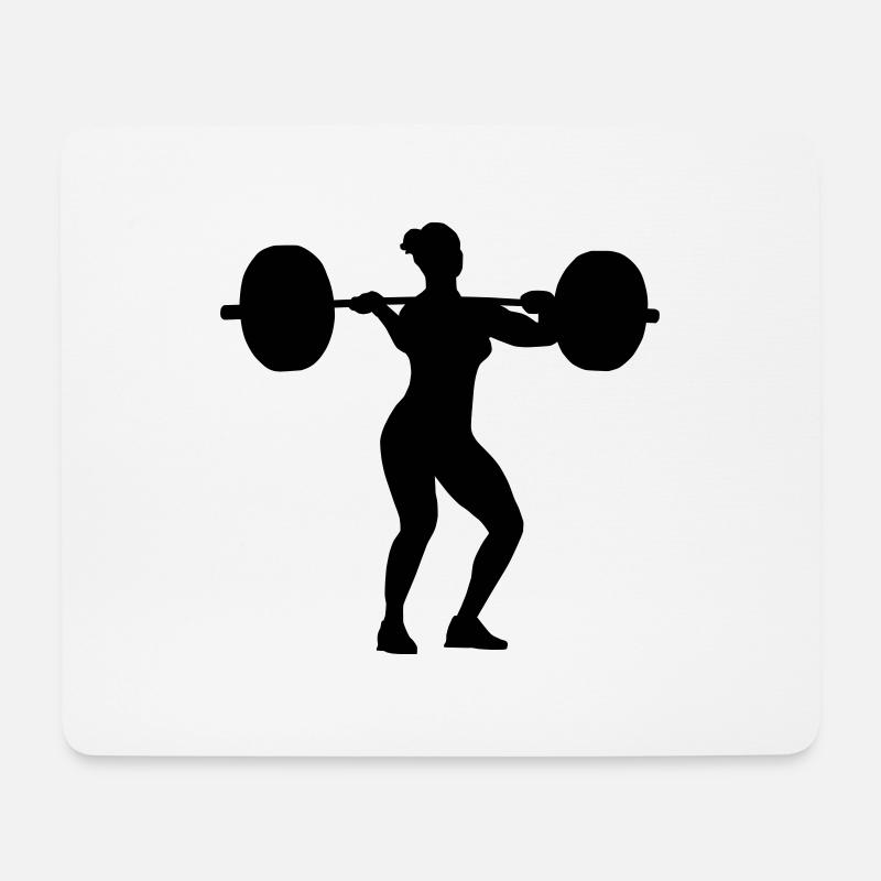 Stoßen Anstoßbeuge Frau - Mousepad (Querformat) - Weiß