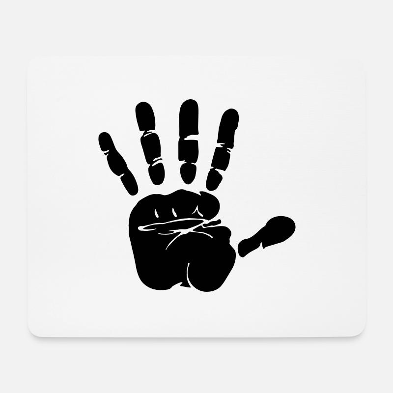 Handabdruck - Mousepad (Querformat) - Weiß