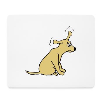 Chien - Tapis de souris (format paysage) - blanc - Devant