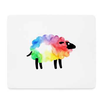 Regenbogen-Schaf - Mousepad (Querformat) - Weiß - Vorne