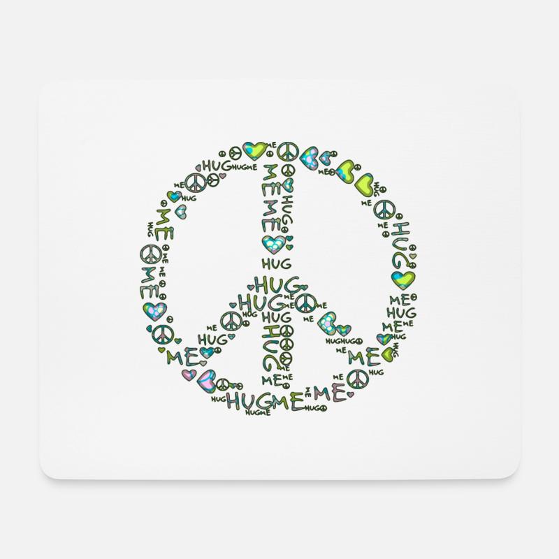 hug me - peace - Mousepad (Querformat) - Weiß
