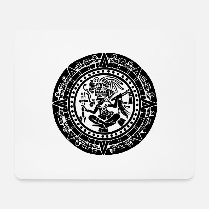 Maya-Kalender - Schwarz - Mousepad (Querformat) - Weiß