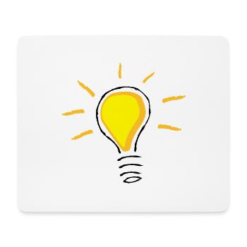 Yellow light bulb turned on - Mouse Pad (horizontal) - white - Front