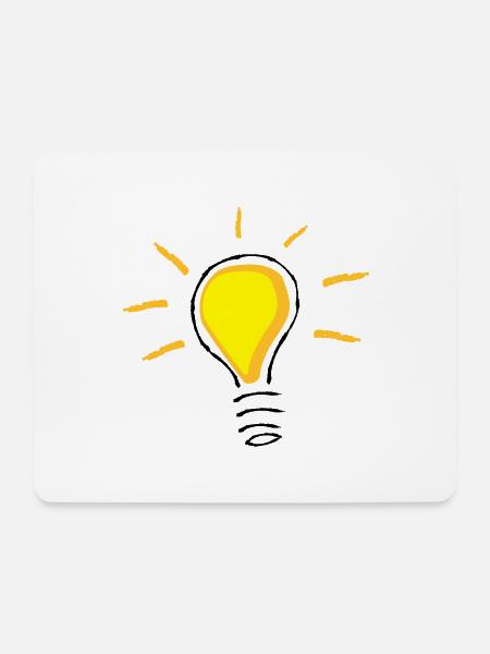 Gelbe Glühlampe angeschaltet - Mousepad (Querformat) - Weiß