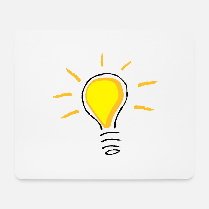 Gelbe Glühlampe angeschaltet - Mousepad (Querformat) - Weiß