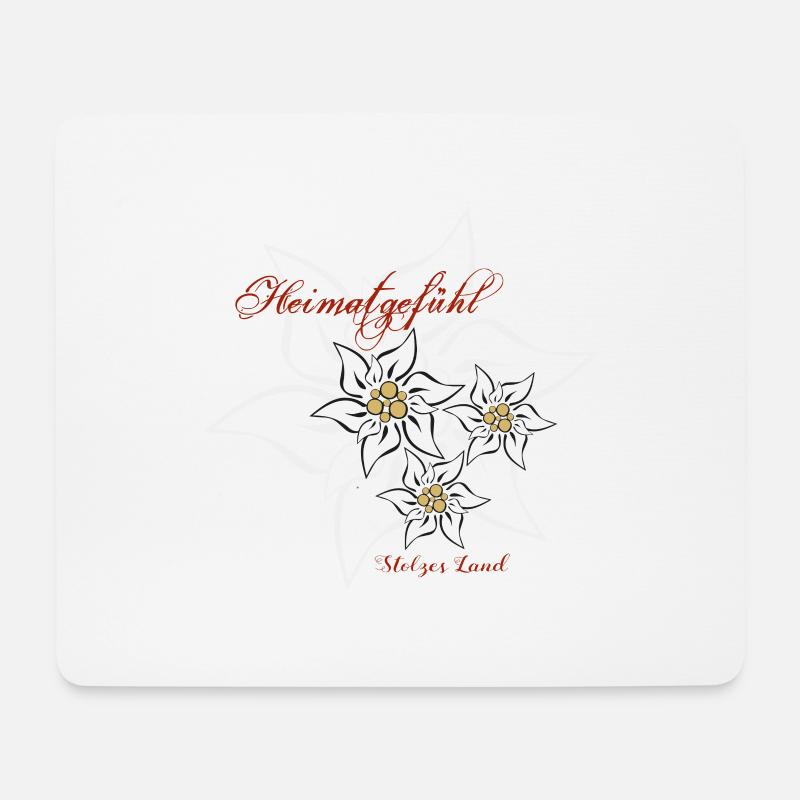 Edelweiss - Heimatgefühl | Stolzes Land - Mousepad (Querformat) - Weiß