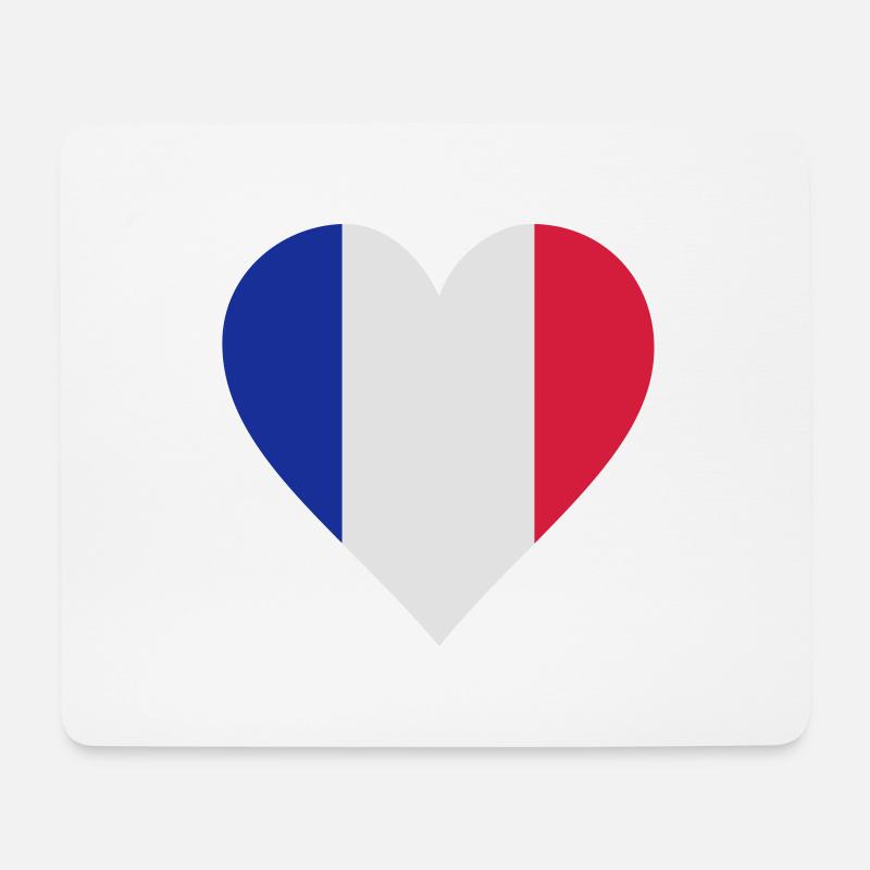 frankreich herz - Mousepad (Querformat) - Weiß