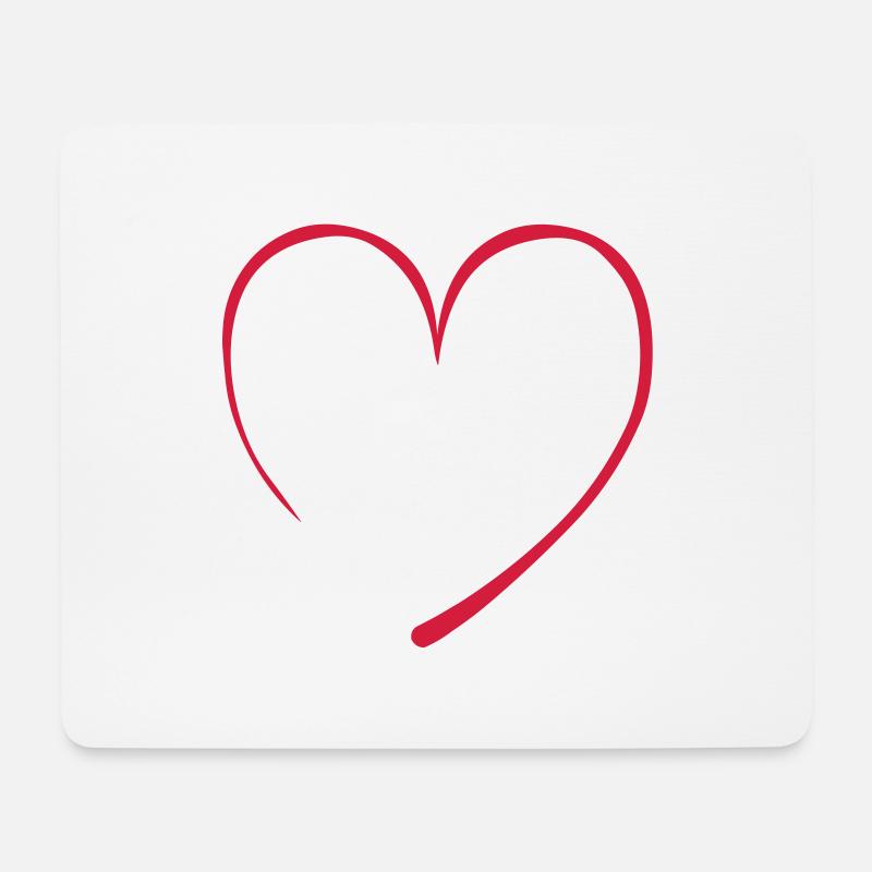 contour_coeur - Mousepad (Querformat) - Weiß