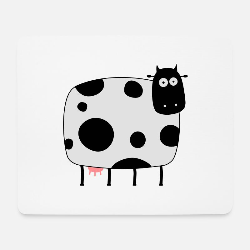 Kuh - Mousepad (Querformat) - Weiß