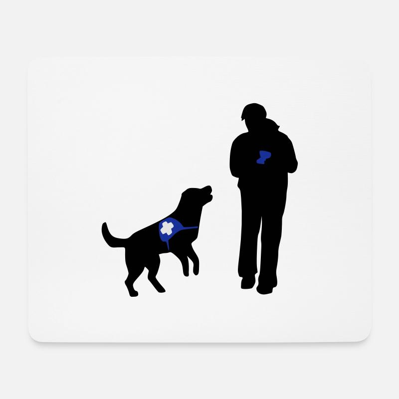 Hund wartet auf Bestätigung - Mousepad (Querformat) - Weiß