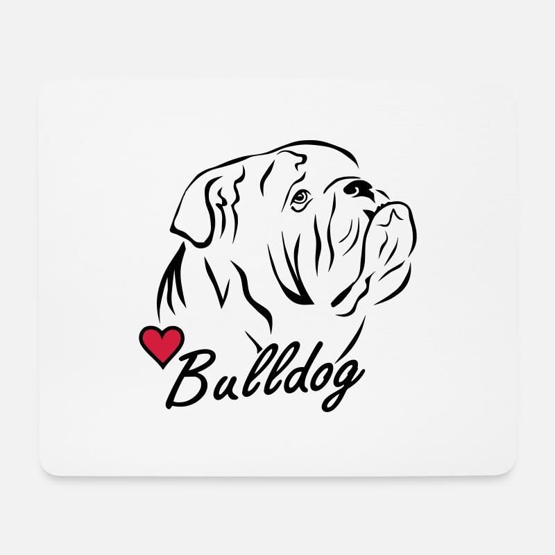 Bulldog ♥ - Mousepad (Querformat) - Weiß