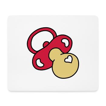 tetine coeur - Tapis de souris (format paysage) - blanc - Devant