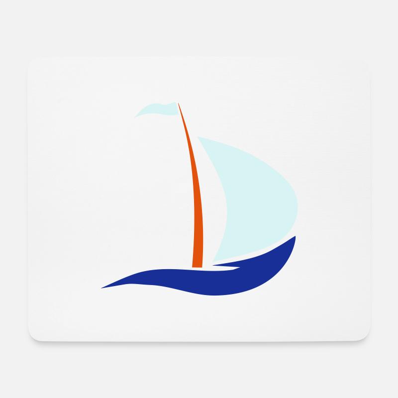 segelboot - Mousepad (Querformat) - Weiß