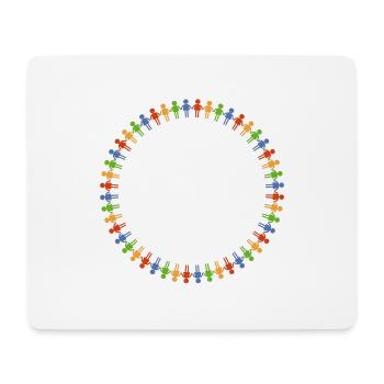 Gegen Rassismus (englisches Shirt) - Mousepad (Querformat) - Weiß - Vorne