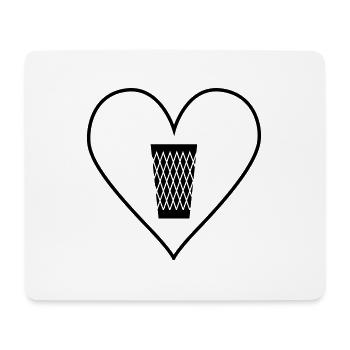 Geripptes Herz - Apfelwein Love - Mousepad (Querformat) - Weiß - Vorne