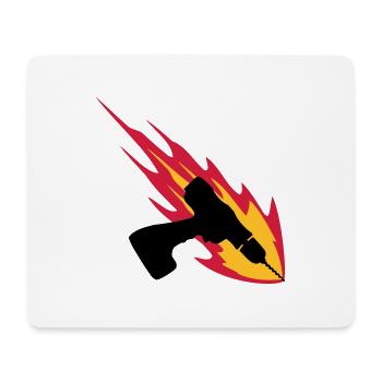 Cordless Drill On Fire - Mousepad (Querformat) - Weiß - Vorne