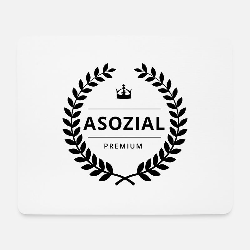 ASOZIAL PREMIUM - Badge - Tapis de souris (format paysage) - blanc