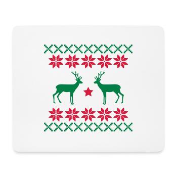 reh_norwegen_muster2 - Mousepad (Querformat) - Weiß - Vorne