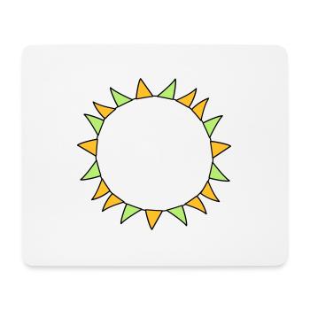 colorful garland circle ring round frame party dekora - Mouse Pad (horizontal) - white - Front