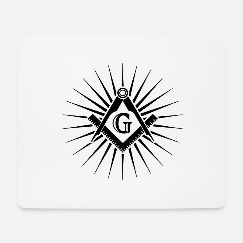 Freimaurer Symbol, Zirkel, Winkel, Gott, Geometrie - Mousepad (Querformat) - Weiß