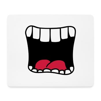 mund schreien grosses maul bruellen comic cartoon - Mousepad (Querformat) - Weiß - Vorne