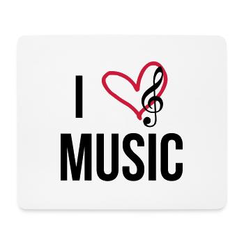 I Love Music - Mousepad (Querformat) - Weiß - Vorne