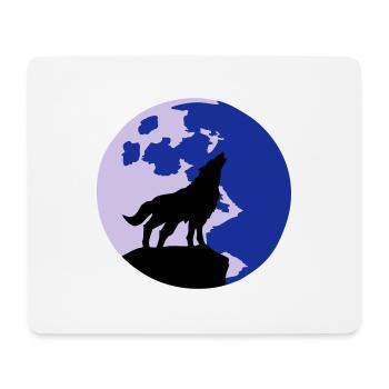 wolf and full moon - Mouse Pad (horizontal) - white - Front