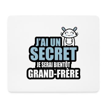 j'ai un secret je serai bientôt grand-frère 2 - Tapis de souris (format paysage) - blanc - Devant