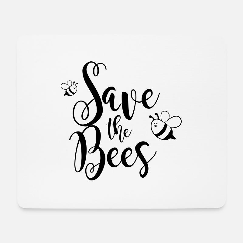 Save the Bees - Mousepad (Querformat) - Weiß