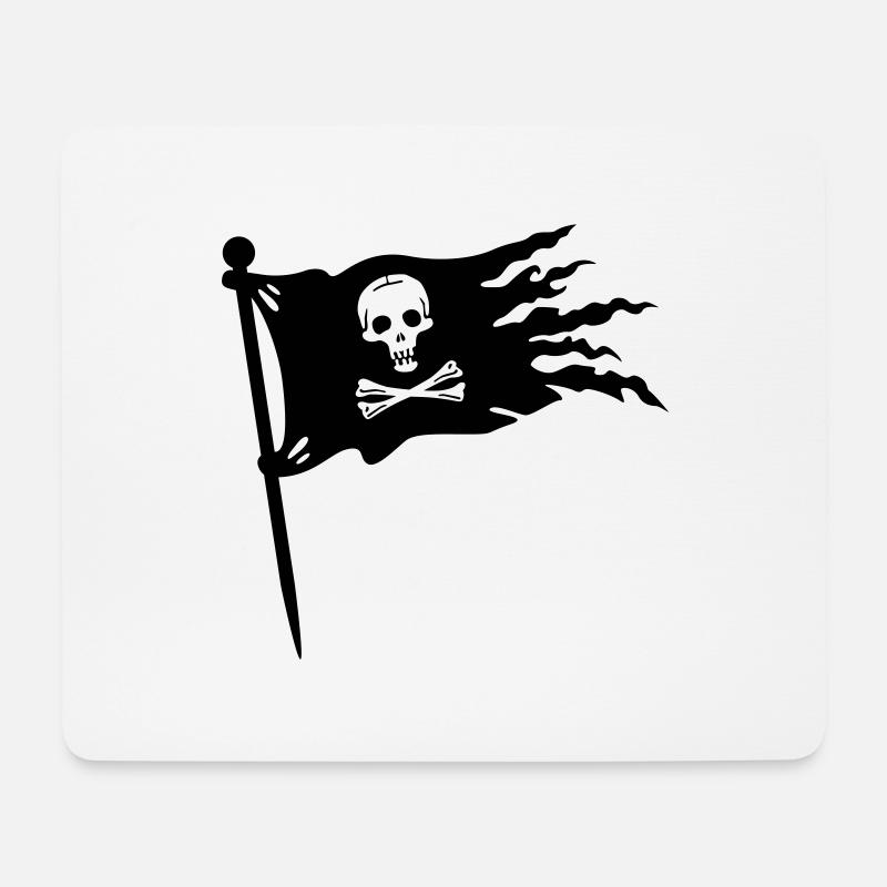 Piraten Flagge - Mousepad (Querformat) - Weiß