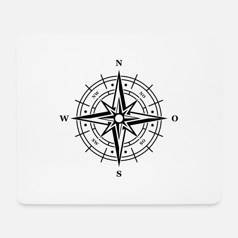 kompass symbol - Mousepad (Querformat) - Weiß