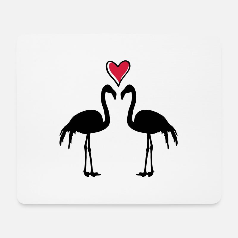 flamingo couple - Mousepad (Querformat) - Weiß