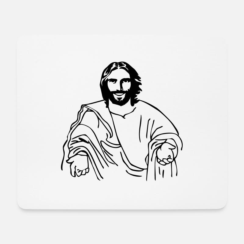 jesus - Mousepad (Querformat) - Weiß