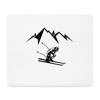 Skier skiing - Mouse Pad (horizontal) - white - Front