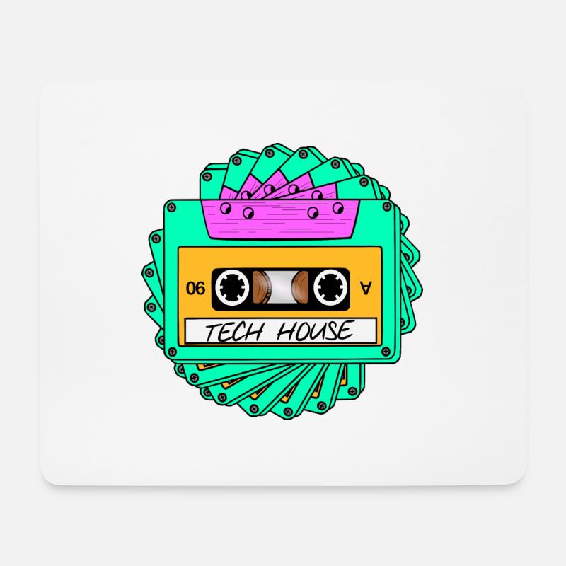 TECH HOUSE MUSIKKASSETTE - Mousepad (Querformat) - Weiß