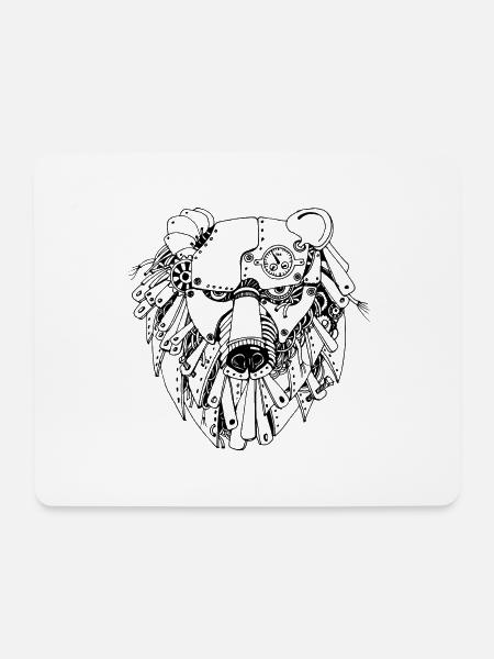 steampank bear - Mousepad (Querformat) - Weiß