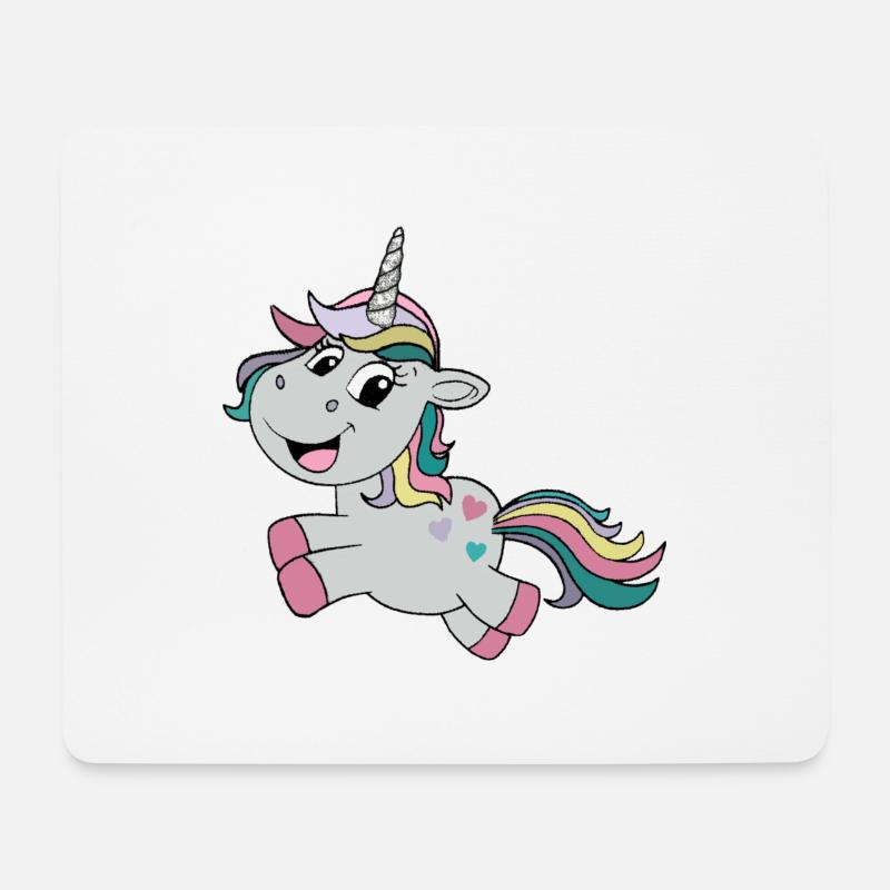 Einhorn - Mousepad (Querformat) - Weiß